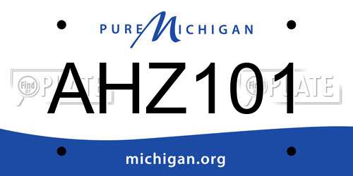 AHZ101 Michigan License Plate