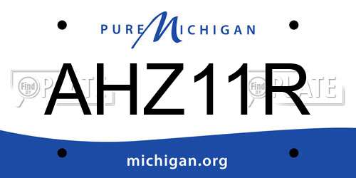AHZ11R Michigan License Plate