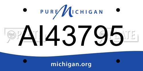 AI43795 Michigan License Plate