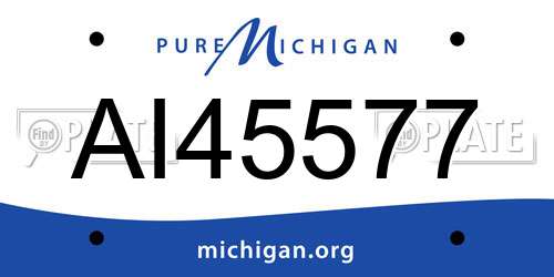 AI45577 Michigan License Plate