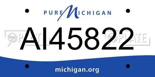 AI45822 Michigan License Plate