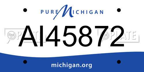 AI45872 Michigan License Plate