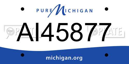 AI45877 Michigan License Plate