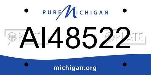 AI48522 Michigan License Plate