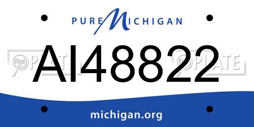 AI48822 Michigan License Plate