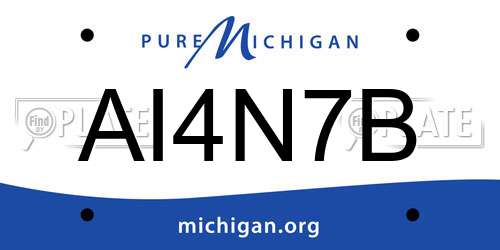 AI4N7B Michigan License Plate