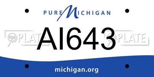 AI643 Michigan License Plate