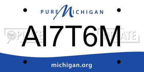 AI7T6M Michigan License Plate