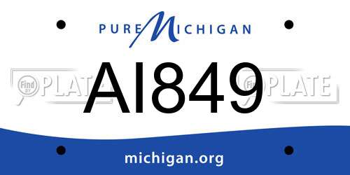 AI849 Michigan License Plate