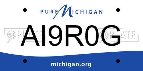AI9R0G Michigan License Plate