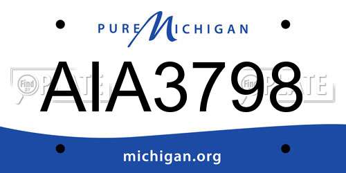 AIA3798 Michigan License Plate