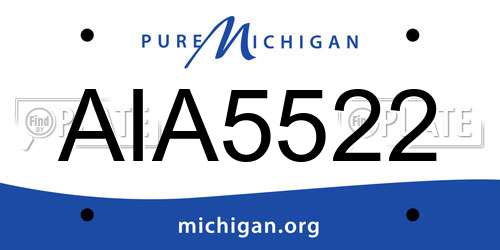 AIA5522 Michigan License Plate