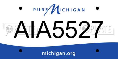 AIA5527 Michigan License Plate