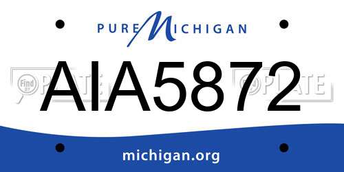 AIA5872 Michigan License Plate