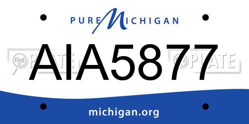 AIA5877 Michigan License Plate
