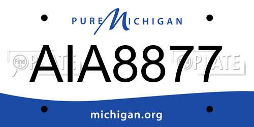 AIA8877 Michigan License Plate