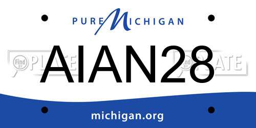 AIAN28 Michigan License Plate