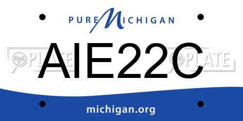 AIE22C Michigan License Plate