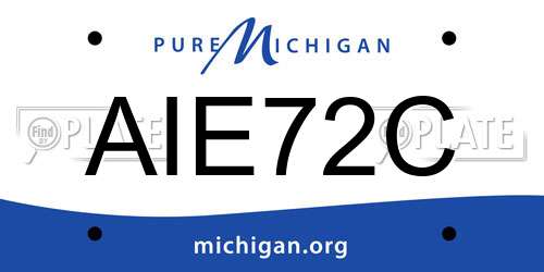 AIE72C Michigan License Plate
