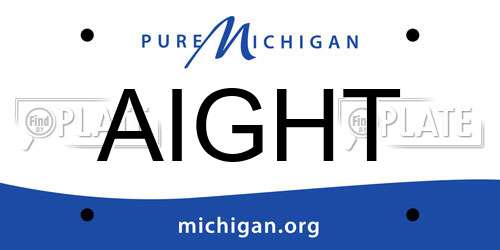 AIGHT Michigan License Plate