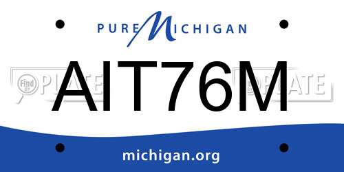 AIT76M Michigan License Plate