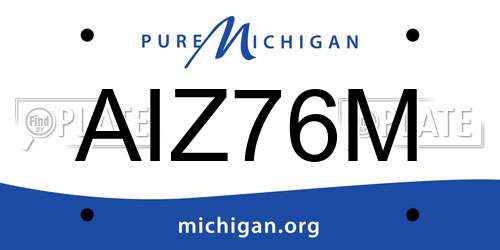 AIZ76M Michigan License Plate