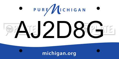 AJ2D8G Michigan License Plate