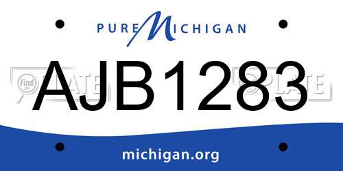 AJB1283 Michigan License Plate