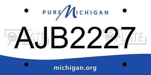 AJB2227 Michigan License Plate