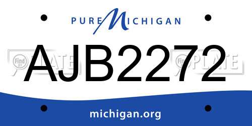 AJB2272 Michigan License Plate