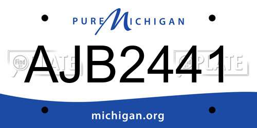 AJB2441 Michigan License Plate