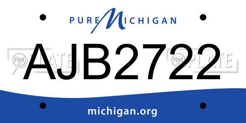 AJB2722 Michigan License Plate