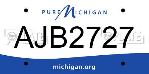AJB2727 Michigan License Plate