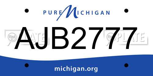 AJB2777 Michigan License Plate