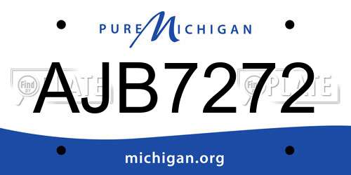 AJB7272 Michigan License Plate