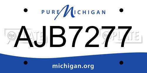 AJB7277 Michigan License Plate