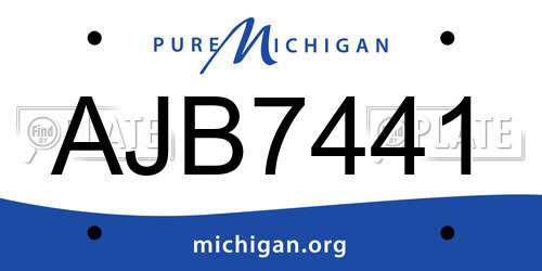 AJB7441 Michigan License Plate