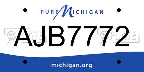 AJB7772 Michigan License Plate
