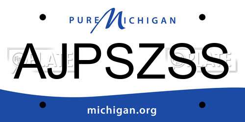 AJPSZSS Michigan License Plate