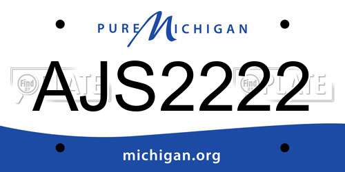 AJS2222 Michigan License Plate