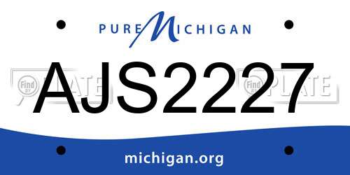 AJS2227 Michigan License Plate