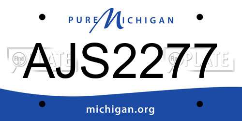 AJS2277 Michigan License Plate