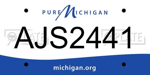 AJS2441 Michigan License Plate