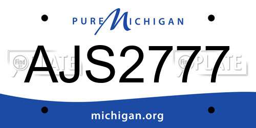 AJS2777 Michigan License Plate