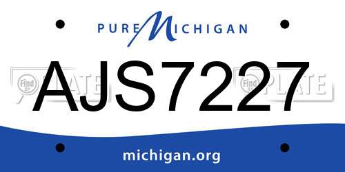 AJS7227 Michigan License Plate