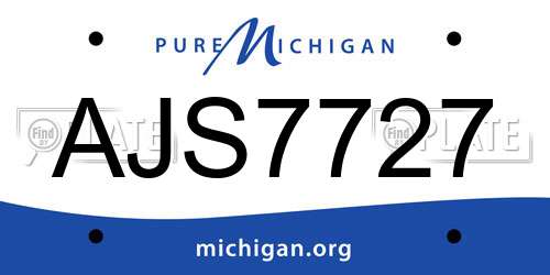 AJS7727 Michigan License Plate