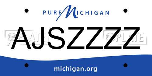 AJSZZZZ Michigan License Plate