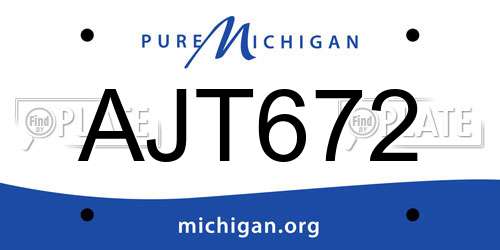 AJT672 Michigan License Plate
