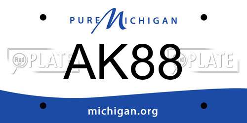 AK88 Michigan License Plate