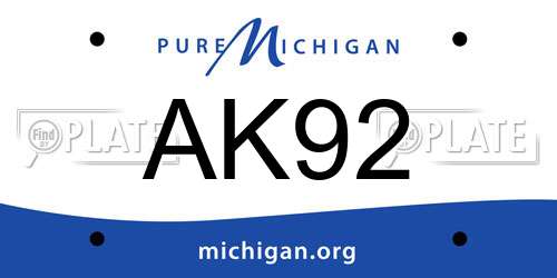 AK92 Michigan License Plate